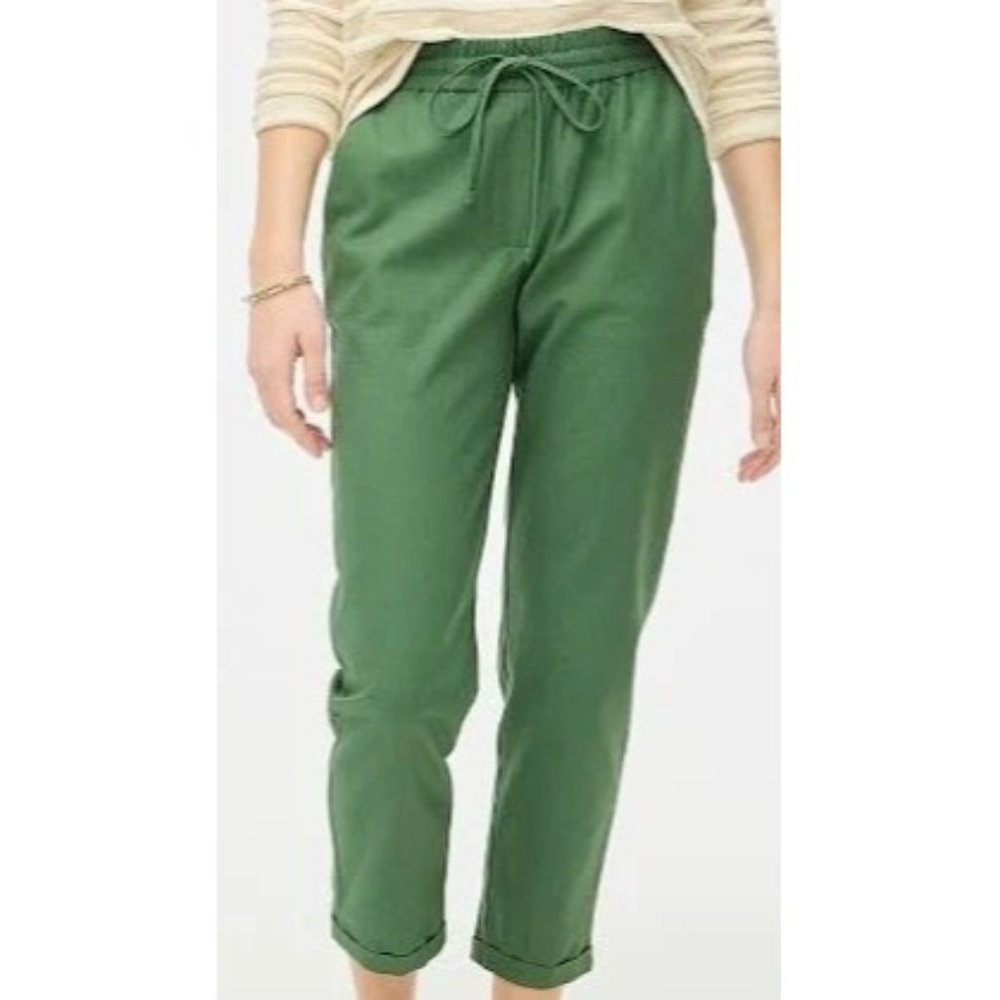 J. Crew Linen-cotton Blend Drawstring Pant Size 8